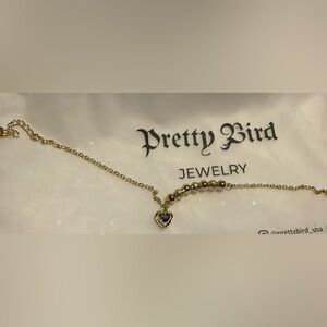 Gold and Purple Heart Bracelet